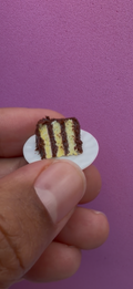Miniature Chocolate Layer Cake Magnet  Handmade Polymer Clay