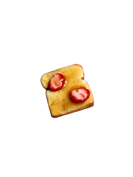 Weekend Mood -Strawberry French Toast Fridge Magnet - Handmade Polymer Clay